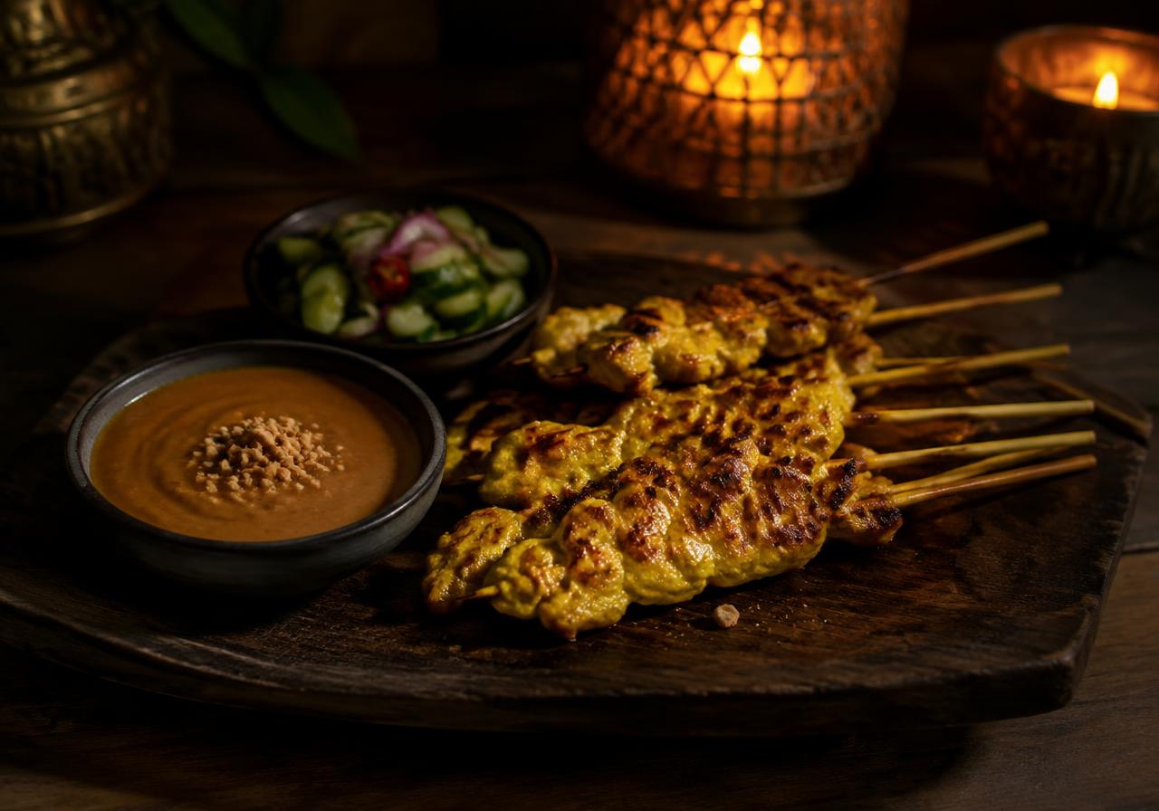 Chicken satay skewers